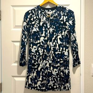 1. State Mixed Print Drop Waist Blue Dresss